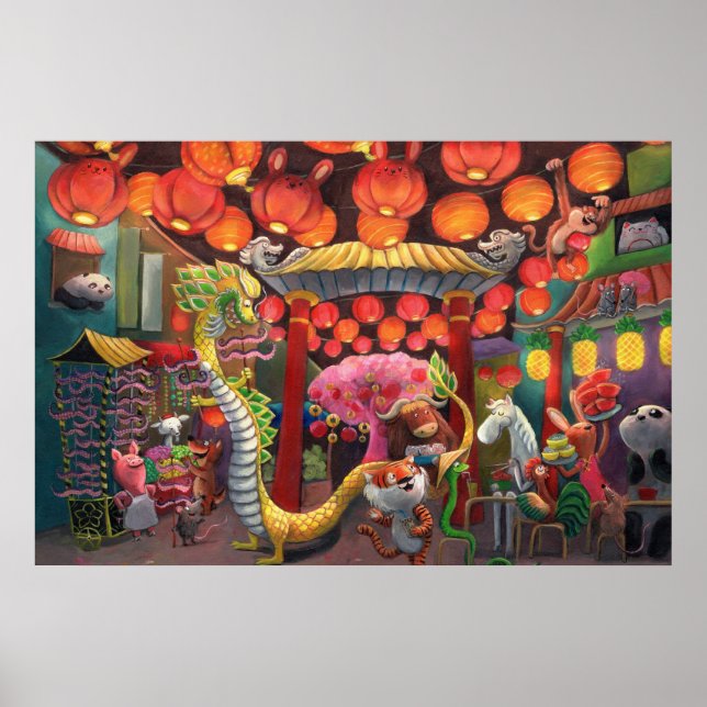 Djur i China Town Poster (Framsidan)