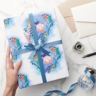 Djur i Cute Ocean Sea Presentpapper