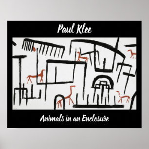 Djur i ett djurutrymme av Paul Klee Poster