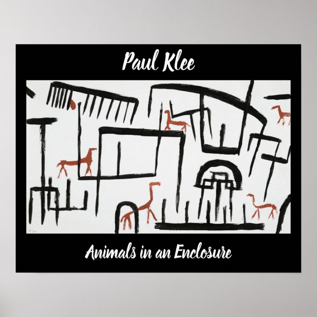 Djur i ett djurutrymme av Paul Klee Poster (Framsidan)