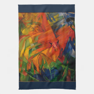 Djur i ett landskap av Franz Marc Kökshandduk