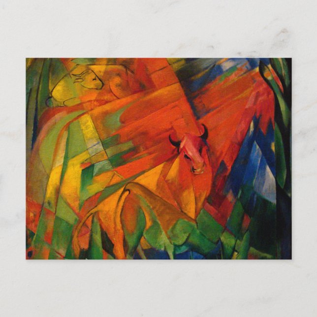 Djur i ett landskap av Franz Marc Vykort (Framsida)