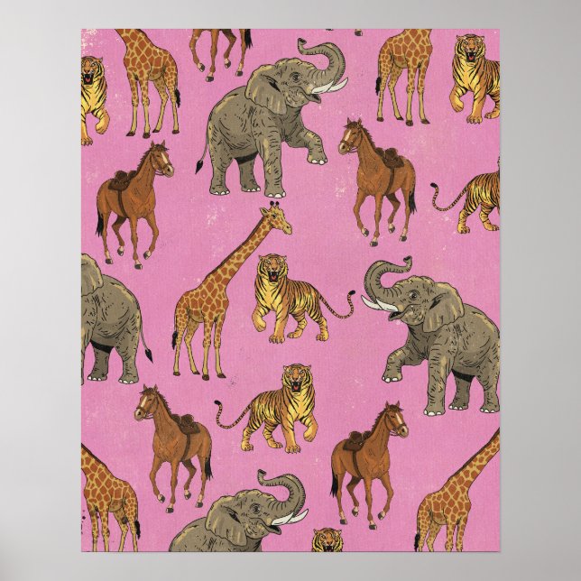 Djur i gammal zoo poster (Framsidan)