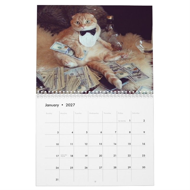 Djur i kalender för flugor 2015 (Jan 2027)