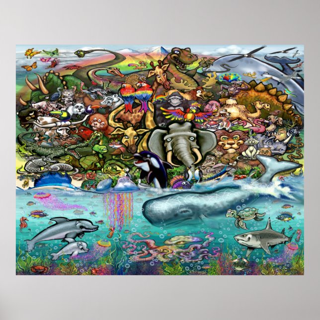 Djur i land och till havs poster (Framsidan)