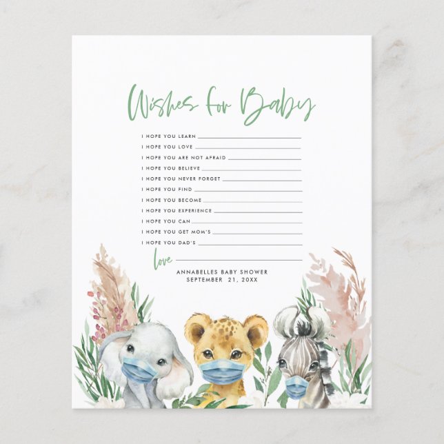 Djur i maskneutralt önskemål för baby (Framsida)