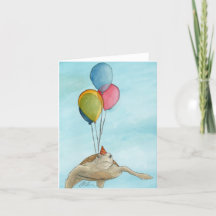 Djur i party: Turtle Greeting Card 4" x 5,6"