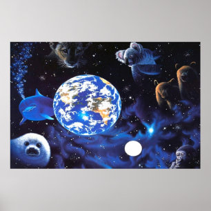 Djur i rymden poster