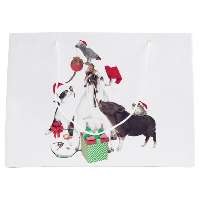DJUR I Santa hats GIFT BAGS (Framsidan)