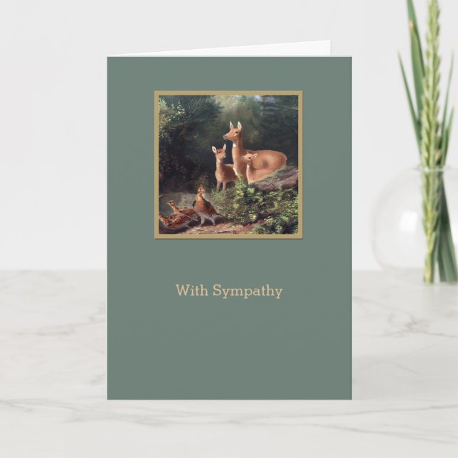 Djur i Skogen Anpassningsbar Sympathy Card Kort (Framsida)