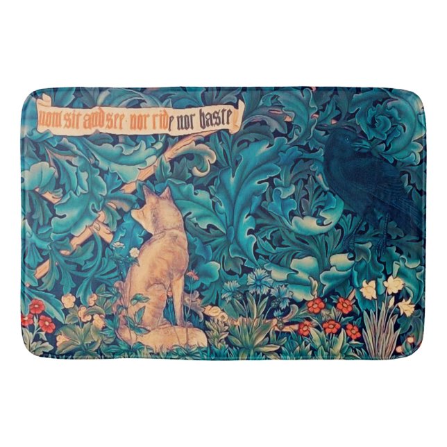 Djur i skogen, William Morris Bath Mat Badrumsmatta (Framsidan)