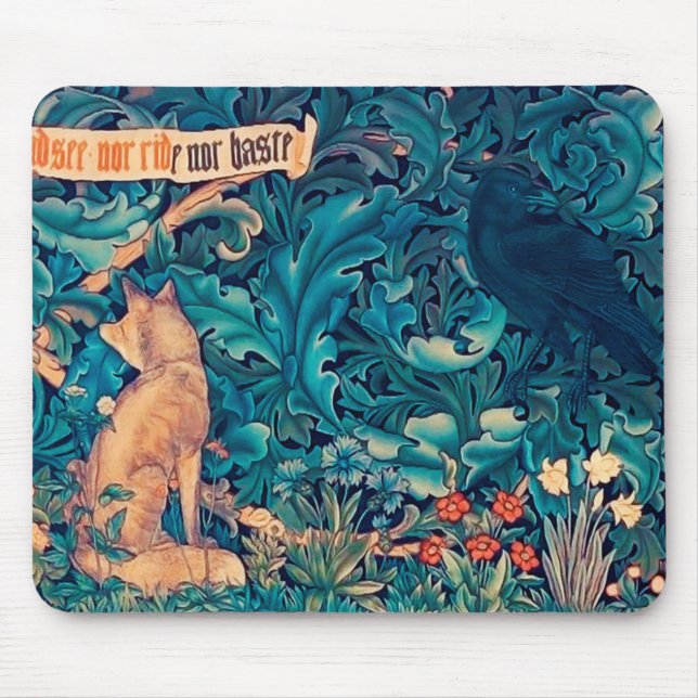 Djur i skogen, William Morris Mouse Pad Musmatta (Framsidan)