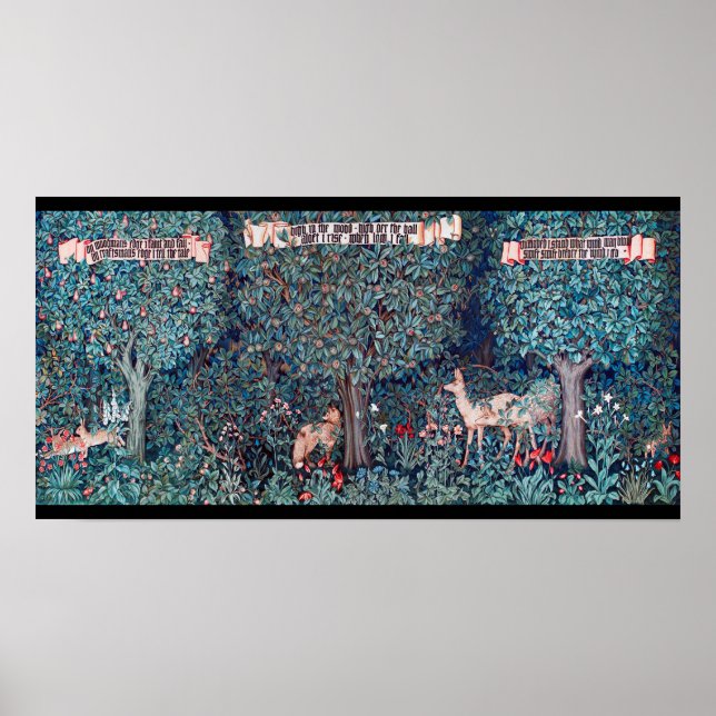 Djur i skogen, William Morris Poster (Framsidan)