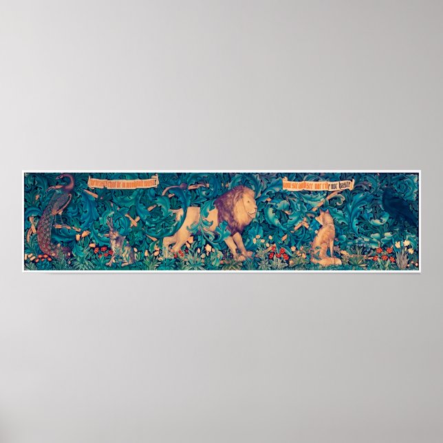 Djur i skogen, William Morris Poster (Framsidan)