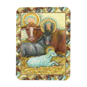 DJUR I STABIL, OX, DONKEY & SHEEP MAGNET