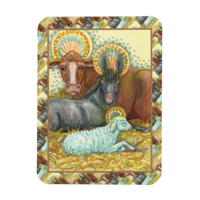 DJUR I STABIL, OX, DONKEY & SHEEP MAGNET (Vertikal)