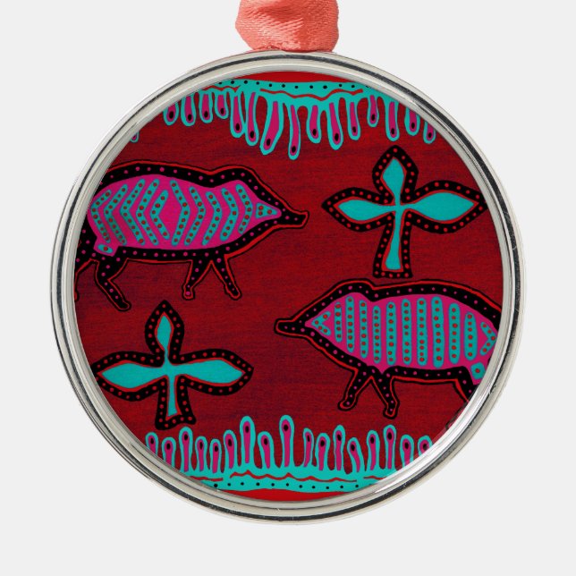 Djur i sydvästra öknen julgransprydnad metall (Framsidan)