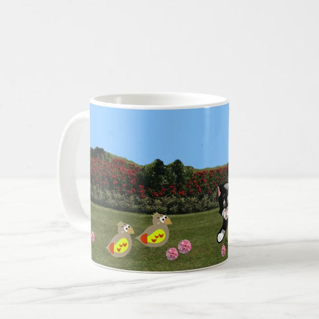 Djur i trädgård kaffemugg (Framsida vänster)