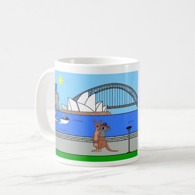 Djur i världen, Australien: känguru & koala Kaffemugg (Framsida vänster)