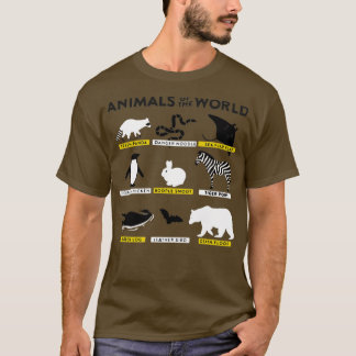 Djur i världen och hur de kallas korre t shirt