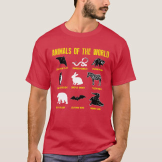 Djur i världen rolig humor vintage vänner t shirt