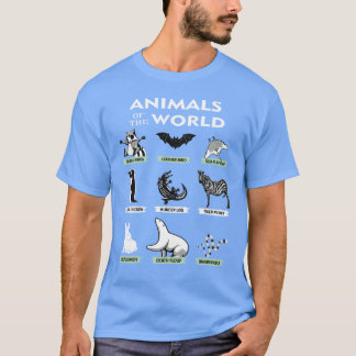 Djur I världen Roliga Djur Riktiga Namn flicka T Shirt