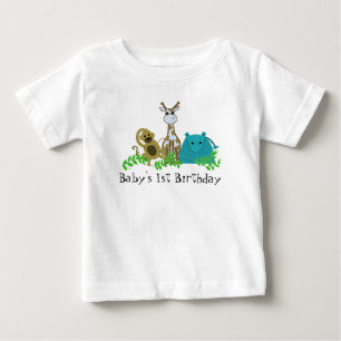 Djur i Zoo Baby's 1-årsdag T-shirt