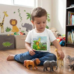 Djur i zoo Giraff Lejon Zebra Baby T-Shirt