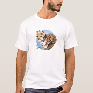 Djur illustration för gullig babyjaguarunge - tee shirt