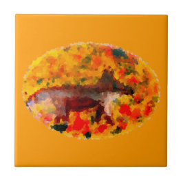 Djur illustrationräv för höst kakelplatta