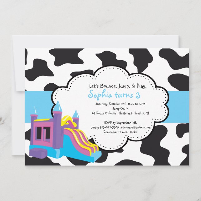 Djur inbjudan för party för tryckdunhus (Framsida)