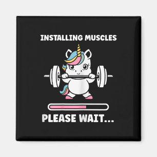 Djur Installerar Muskler Fitness Bodybuilding Enhö Magnet