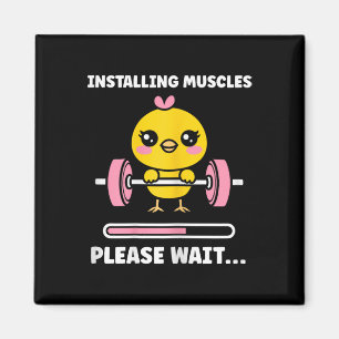 Djur Installerar Muskler Fitness Bodybuilding Hane Magnet