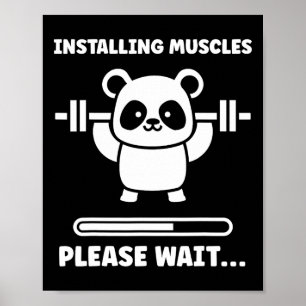 Djur Installerar Muskler Fitness Bodybuilding Ko Poster