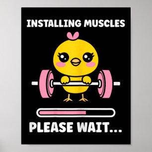 Djur Installerar Muskler Fitness Bodybuilding Kyck Poster