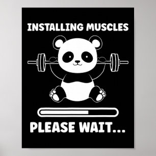 Djur Installerar Muskler Fitness Bodybuilding Pa Poster