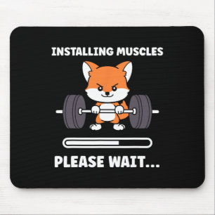 Djur Installerar Muskler Fitness Bodybuilding Räv Musmatta