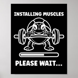 Djur Installerar Muskler Fitness Bodybuilding Tu Poster