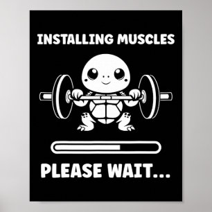 Djur Installerar Muskler Fitness Bodybuilding Tu Poster