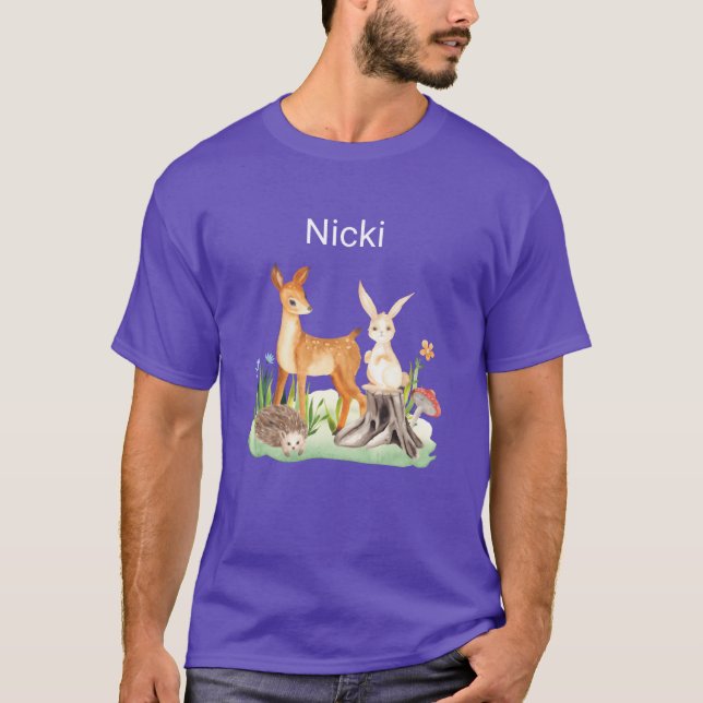 Djur kanin igelkott Nicki rolig T Shirt (Framsida)