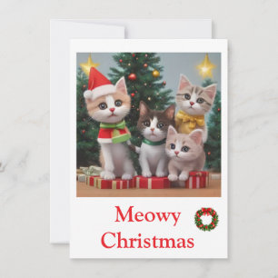 Djur katt Julkort Glad Jul