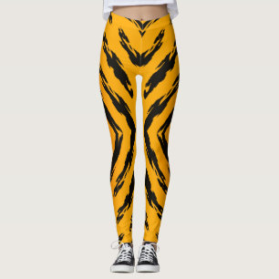 Djur Katt Tiger Hud Mönster Ränder Semester Kul Leggings