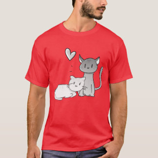 djur katter katt kärlek par flicka t shirt