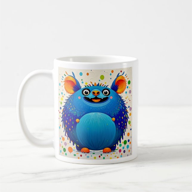 Djur konst med uttrycklig abstrakt, färgstark kaffemugg (Vänster)