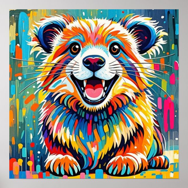 Djur konstnärlig design med djärv, dynamisk poster (Framsidan)