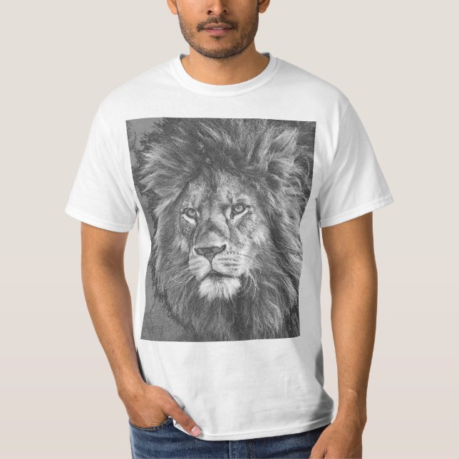 Djur Lejon Ansikte Manar Modern mall T Shirt (Framsida)