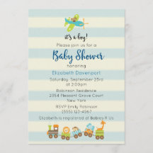 Djur Leksakståg och flygplan Baby Boy Bebis Shower