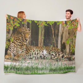 Djur Leopardkatt (150 x 200 cm) Flanellfilt Fleecefilt