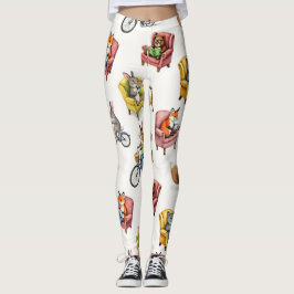 Djur Life Sömlös Mönster Leggings