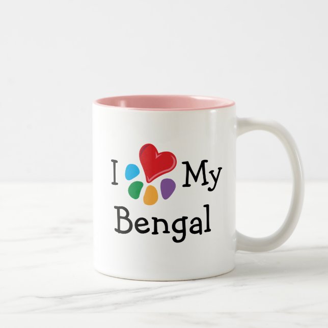 Djur Lover_I hjärta min Bengal Två-Tonad Mugg (Höger)